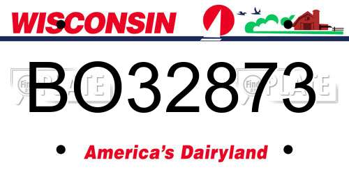 BO32873 Wisconsin License Plate