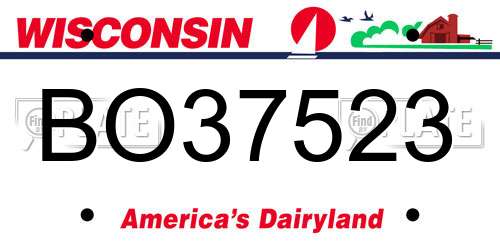 BO37523 Wisconsin License Plate