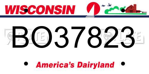 BO37823 Wisconsin License Plate