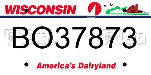 BO37873 Wisconsin License Plate