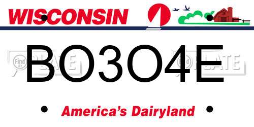 BO3O4E Wisconsin License Plate