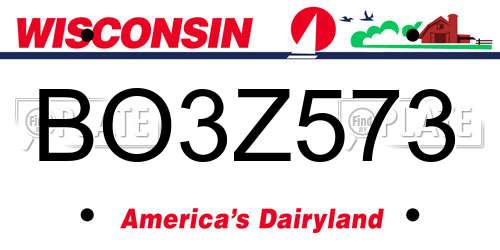 BO3Z573 Wisconsin License Plate