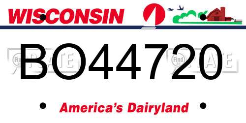 BO44720 Wisconsin License Plate
