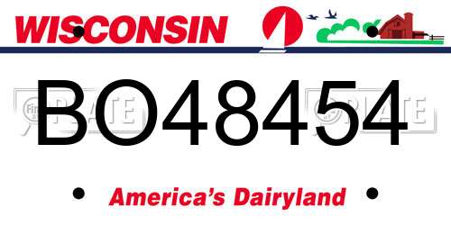 BO48454 Wisconsin License Plate