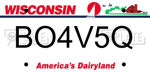 BO4V5Q Wisconsin License Plate