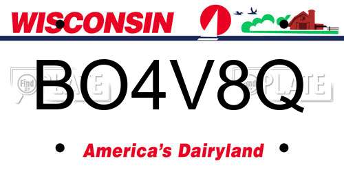 BO4V8Q Wisconsin License Plate