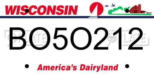 BO5O212 Wisconsin License Plate