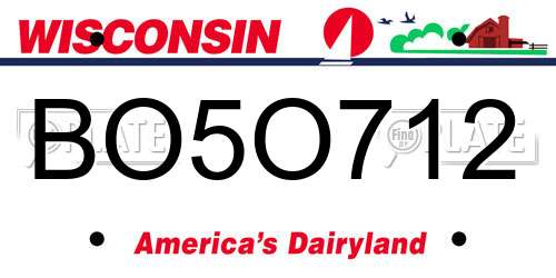 BO5O712 Wisconsin License Plate