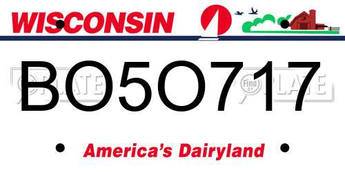 BO5O717 Wisconsin License Plate