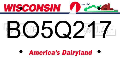 BO5Q217 Wisconsin License Plate