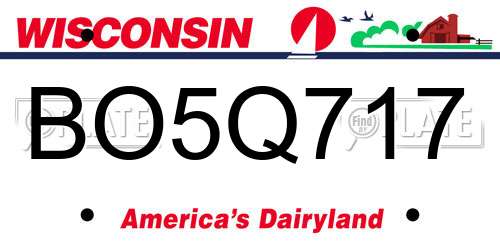 BO5Q717 Wisconsin License Plate