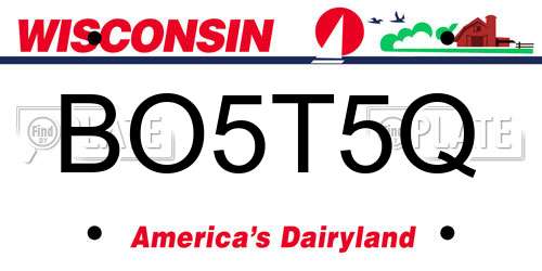 BO5T5Q Wisconsin License Plate