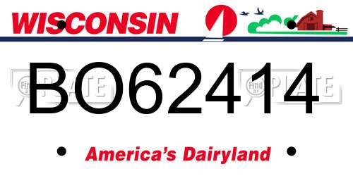 BO62414 Wisconsin License Plate