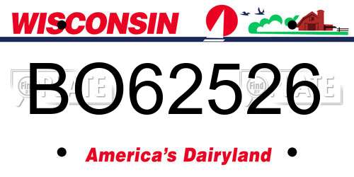 BO62526 Wisconsin License Plate