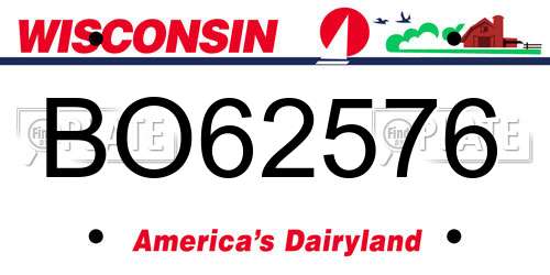 BO62576 Wisconsin License Plate