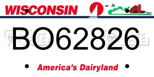 BO62826 Wisconsin License Plate
