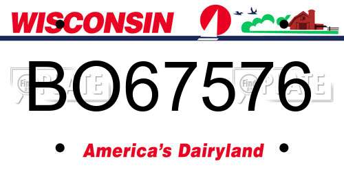 BO67576 Wisconsin License Plate