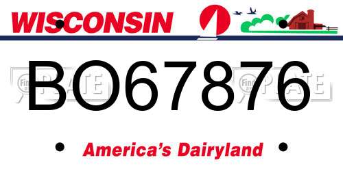 BO67876 Wisconsin License Plate