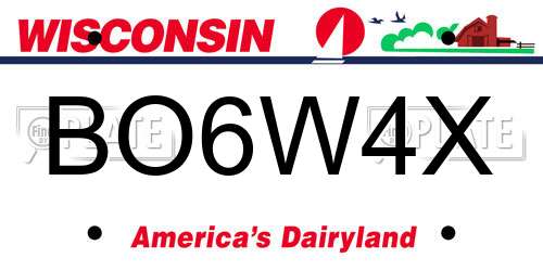 BO6W4X Wisconsin License Plate