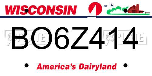 BO6Z414 Wisconsin License Plate