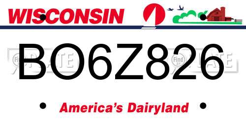 BO6Z826 Wisconsin License Plate