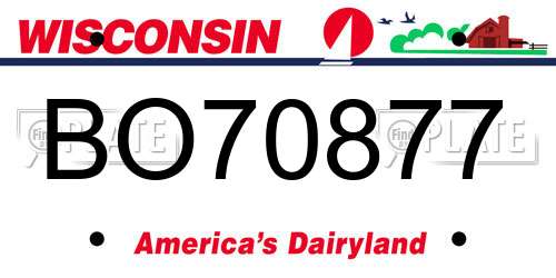 BO70877 Wisconsin License Plate