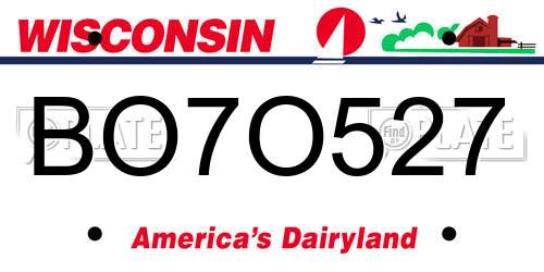 BO7O527 Wisconsin License Plate