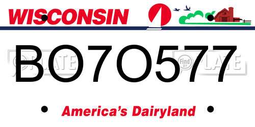 BO7O577 Wisconsin License Plate