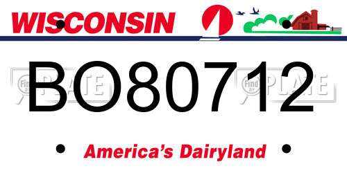 BO80712 Wisconsin License Plate