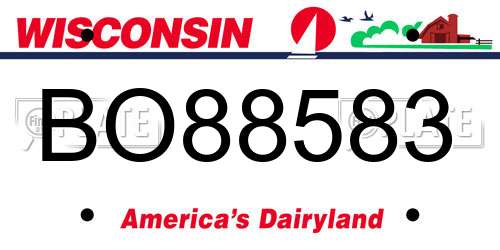 BO88583 Wisconsin License Plate