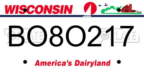 BO8O217 Wisconsin License Plate