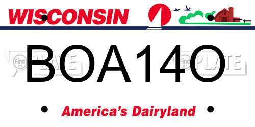 BOA14O Wisconsin License Plate