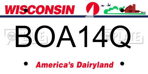 BOA14Q Wisconsin License Plate
