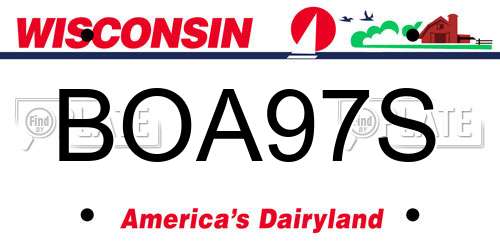 BOA97S Wisconsin License Plate