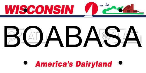 BOABASA Wisconsin License Plate