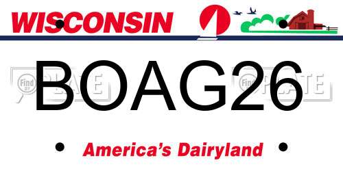 BOAG26 Wisconsin License Plate