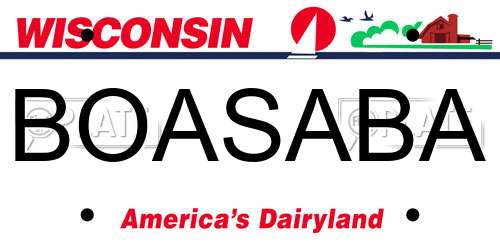 BOASABA Wisconsin License Plate