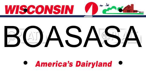 BOASASA Wisconsin License Plate