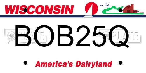 BOB25Q Wisconsin License Plate