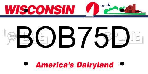 BOB75D Wisconsin License Plate