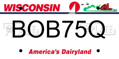 BOB75Q Wisconsin License Plate