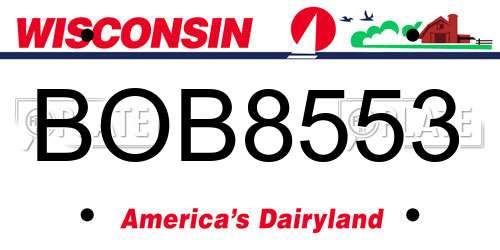 BOB8553 Wisconsin License Plate