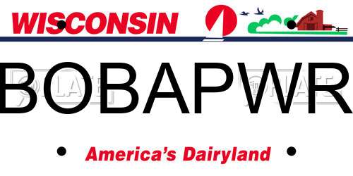 BOBAPWR Wisconsin License Plate