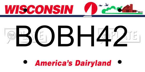 BOBH42 Wisconsin License Plate