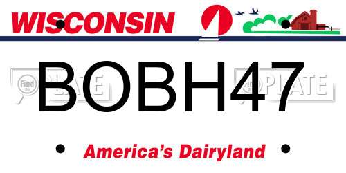 BOBH47 Wisconsin License Plate