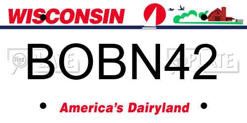 BOBN42 Wisconsin License Plate