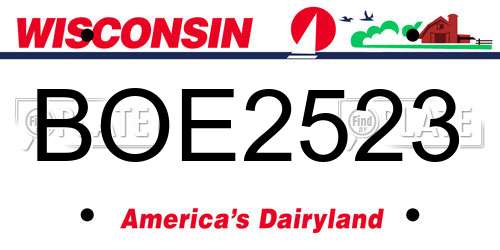 BOE2523 Wisconsin License Plate