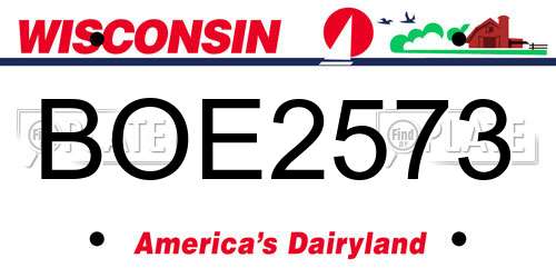 BOE2573 Wisconsin License Plate