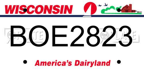 BOE2823 Wisconsin License Plate