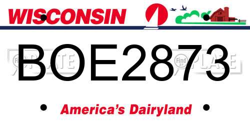 BOE2873 Wisconsin License Plate